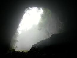 cave dark with light