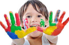 child w painted hands
