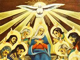 holy spirit descends on mary and apostles