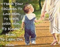 child walking with jesus