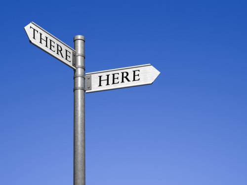 Blank signpost with two arrows - just add your text. (Clipping path included)